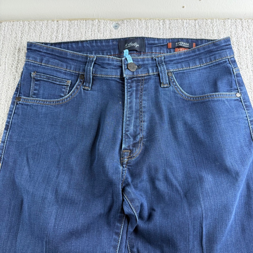 34 Heritage Courage Mid-Rise Straight Leg Jeans Blue Mens 33x32 (fits 33x30) - Picture 10 of 13